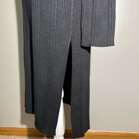 House of Harlow 1960 Black Bodycon Ribbed Cutout Hem Slit Midi Dress Size XL - Picture 5 of 12